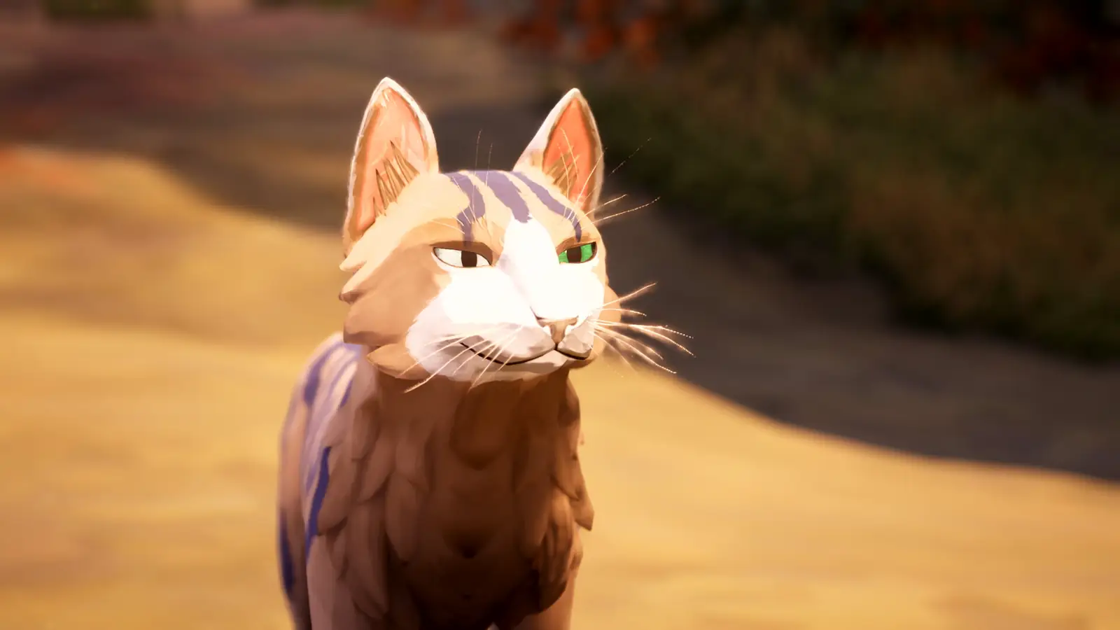 Close-up of a cat face from the game